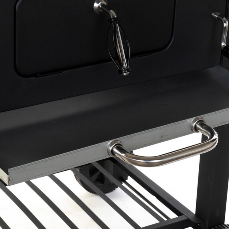 Kolgrill med lock och hjul DKD Home Decor Svart Metall Stål 140 x 60 x 108 cm (140 x 60 x 108 cm) - 6