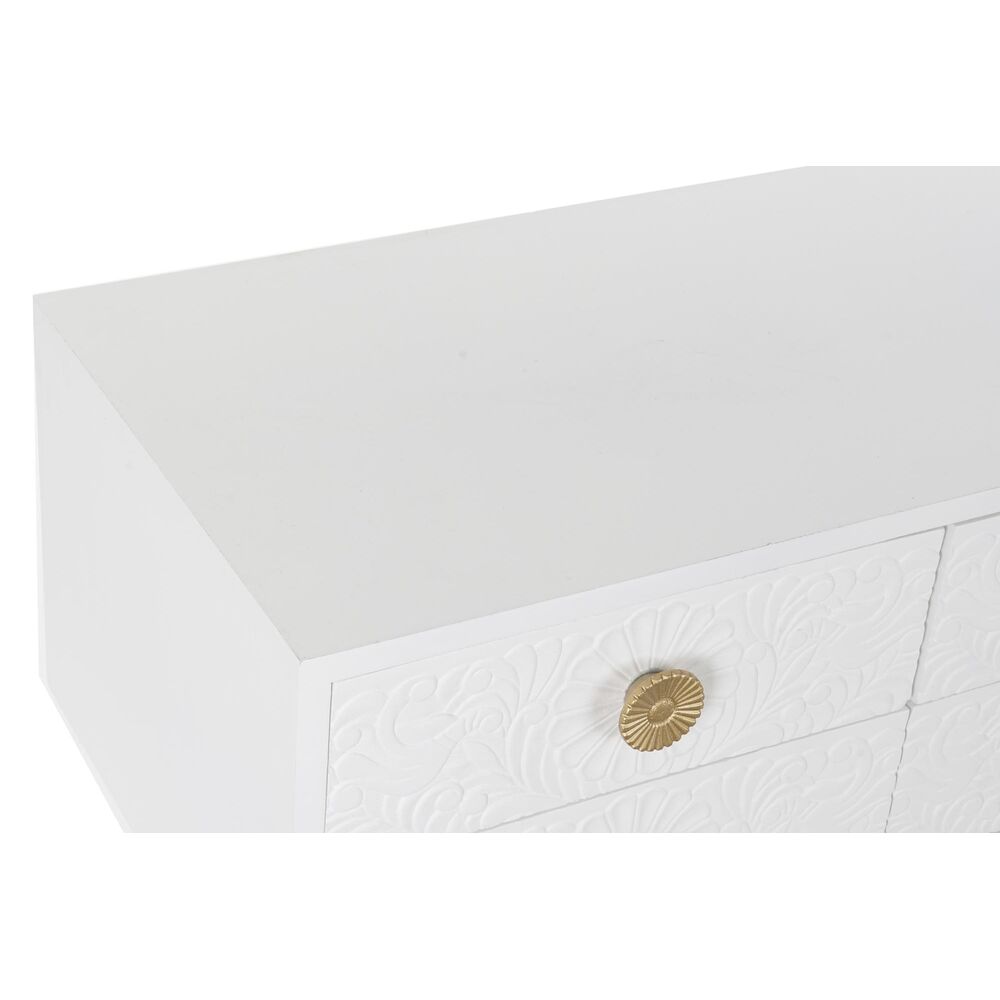 TV-möbler DKD Home Decor Vit Gyllene Gran Trä MDF 120 x 42 x 54 cm - 2