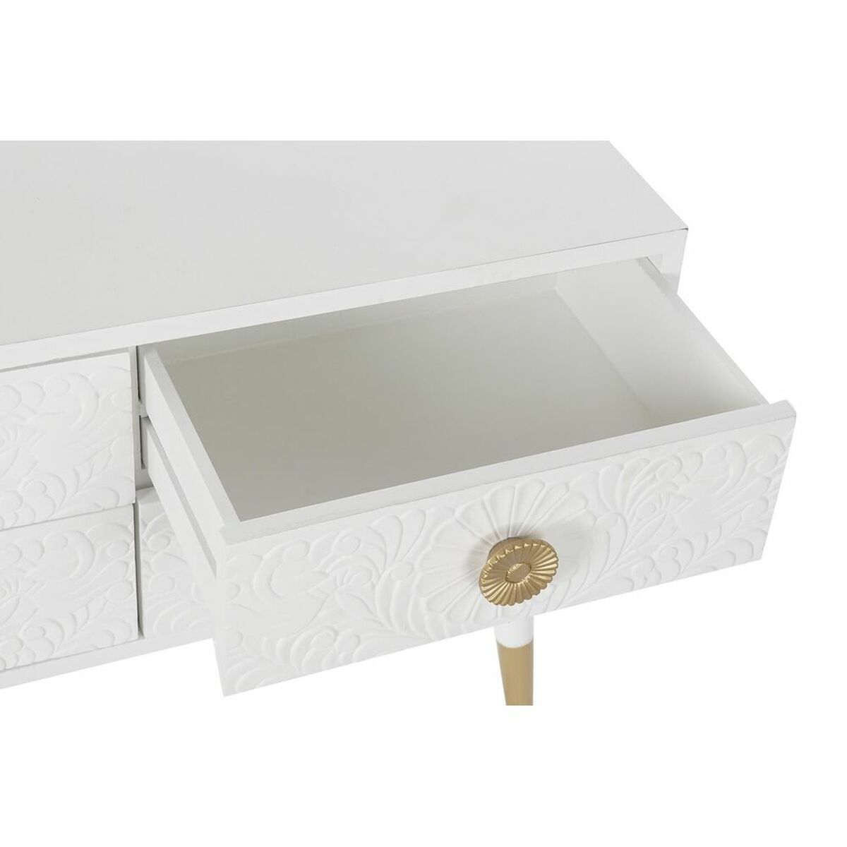 TV-möbler DKD Home Decor Vit Gyllene Gran Trä MDF 120 x 42 x 54 cm - 11