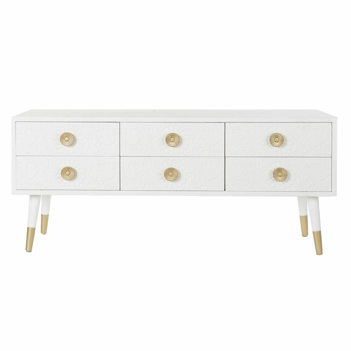 TV-möbler DKD Home Decor Vit Gyllene Gran Trä MDF 120 x 42 x 54 cm - 10