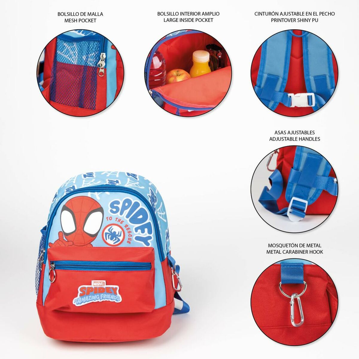 Vandringsryggsäck Spidey Barn 25 x 27 x 16 cm Röd 23 x 27 x 15 cm - 5
