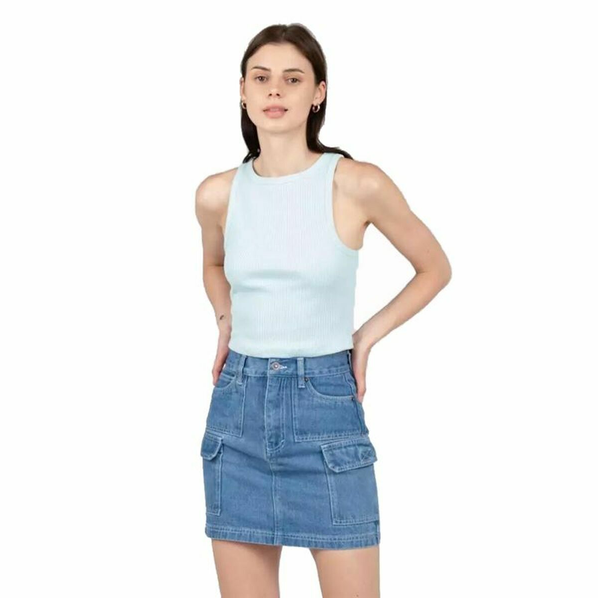 T-shirt med kortärm Dam 24COLOURS Casual Blå Ljusblå - 5