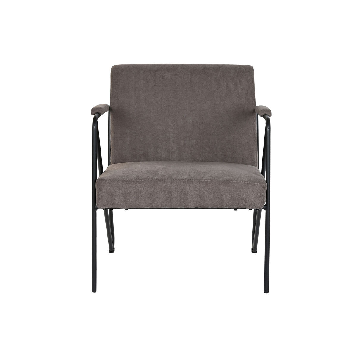 Fåtölj DKD Home Decor Grå Metall Polyester (64 x 69,5 x 76 cm) - 2