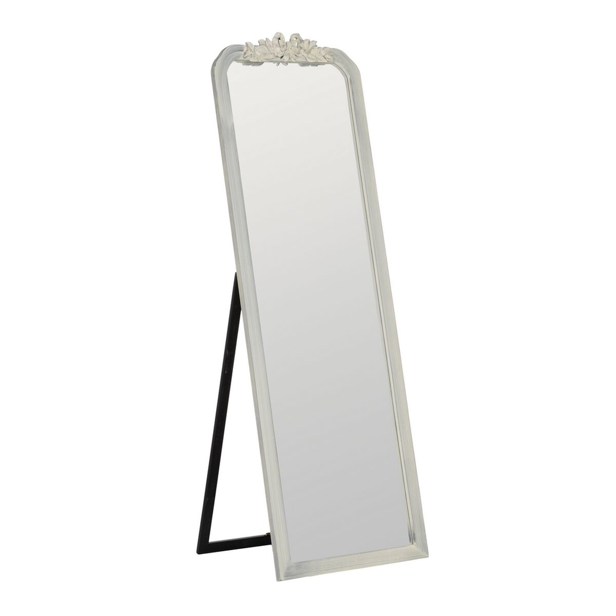 Fristående spegel Vit Glas Paulowniaträ 60 x 180 x 4 cm