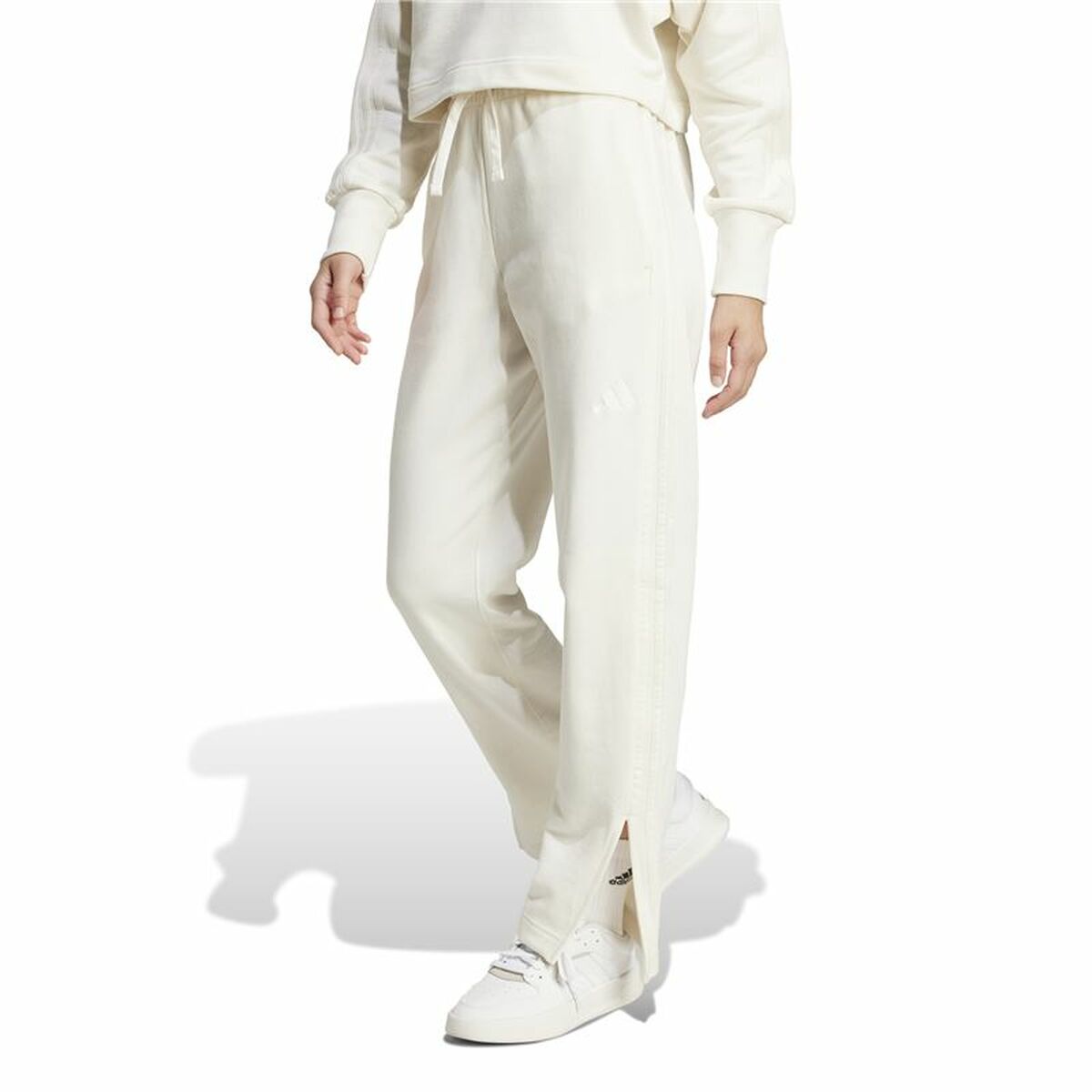 Långa träningsbyxor Adidas All Szn French Terry Vit Kvinna - 2