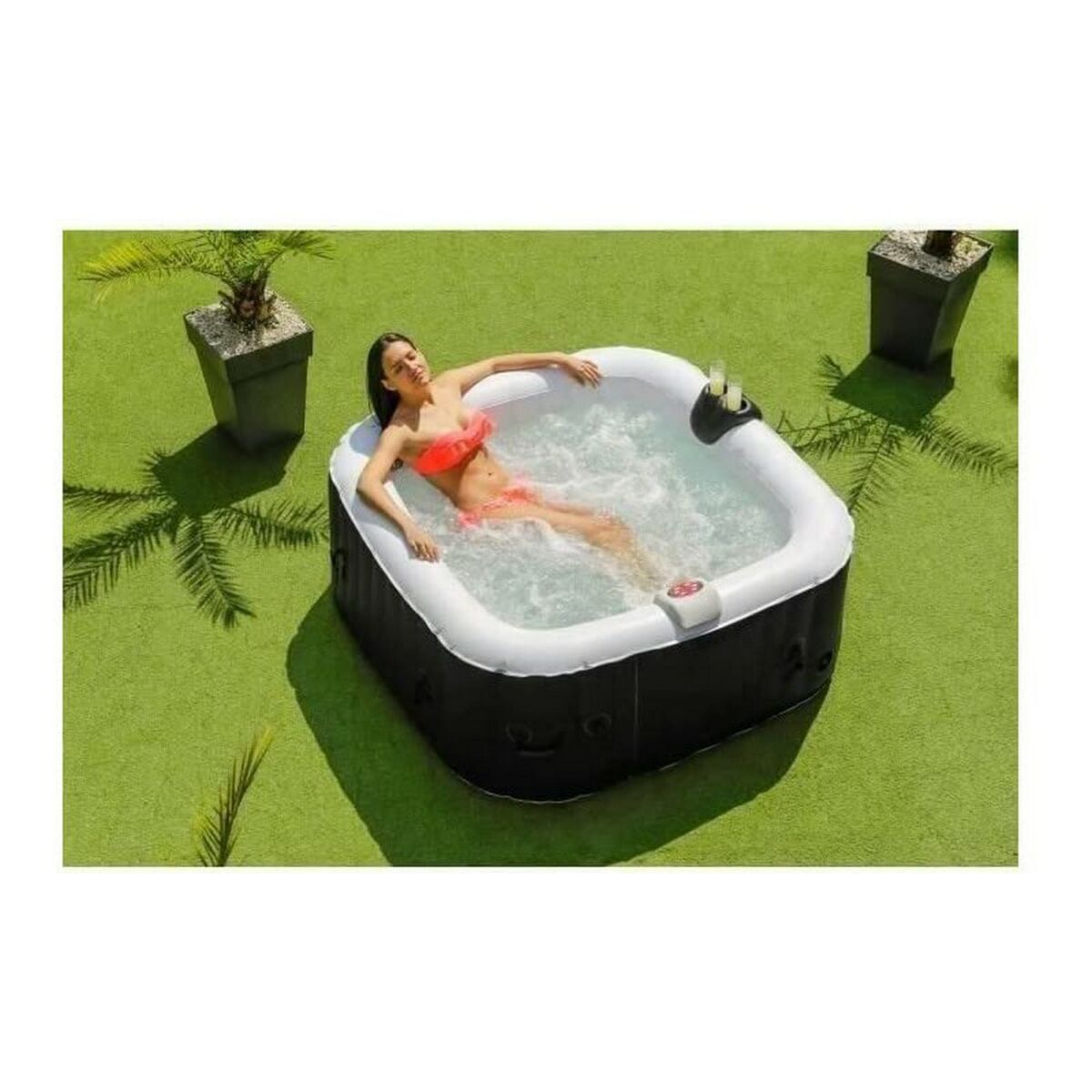 Inflatable Spa Sunspa Fyrkantig Svart 4 personer (155 x 155 x 65 cm) - 4