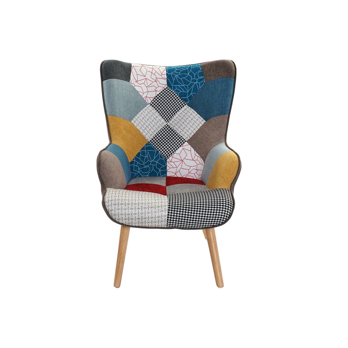 Fåtölj DKD Home Decor 70 x 73 x 100 cm Brun Gummiträ Multicolour - 4