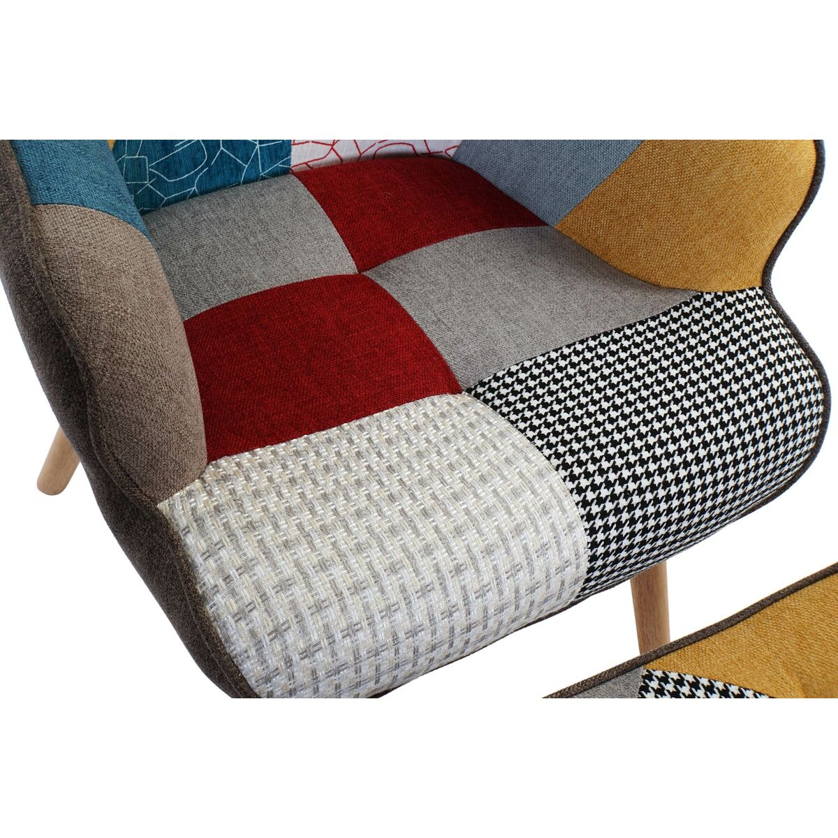 Fåtölj DKD Home Decor 70 x 73 x 100 cm Brun Gummiträ Multicolour