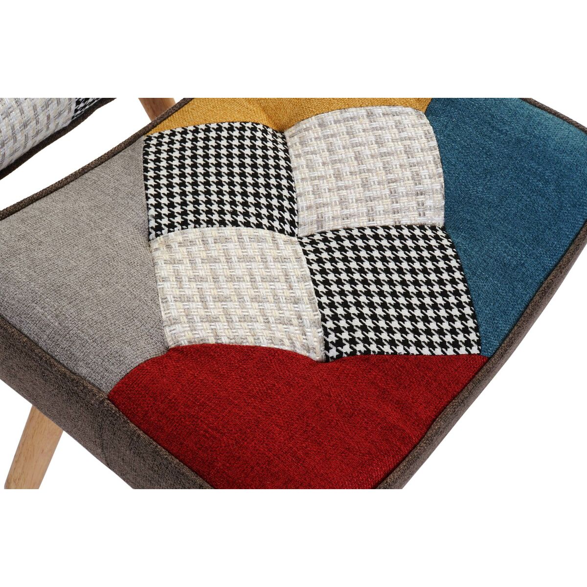 Fåtölj DKD Home Decor 70 x 73 x 100 cm Brun Gummiträ Multicolour - 6