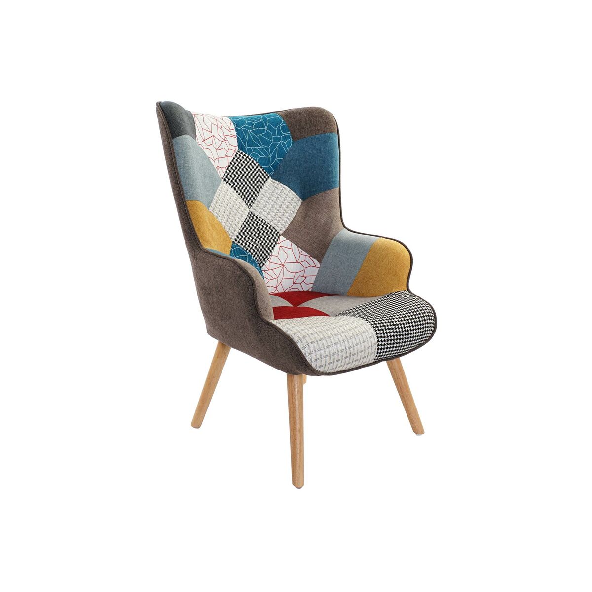 Fåtölj DKD Home Decor 70 x 73 x 100 cm Brun Gummiträ Multicolour - 5