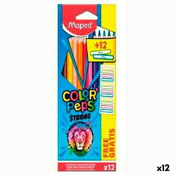 Färgpennor Maped Color' Peps Strong Multicolour 12 Delar (12 antal)