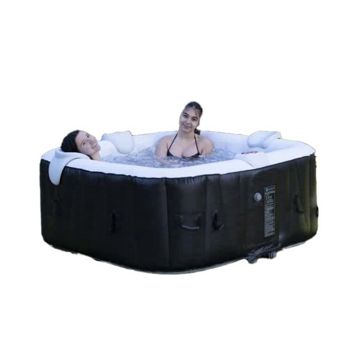 Inflatable Spa Sunspa Fyrkantig Svart 6 personer (185 x 185 x 65 cm)