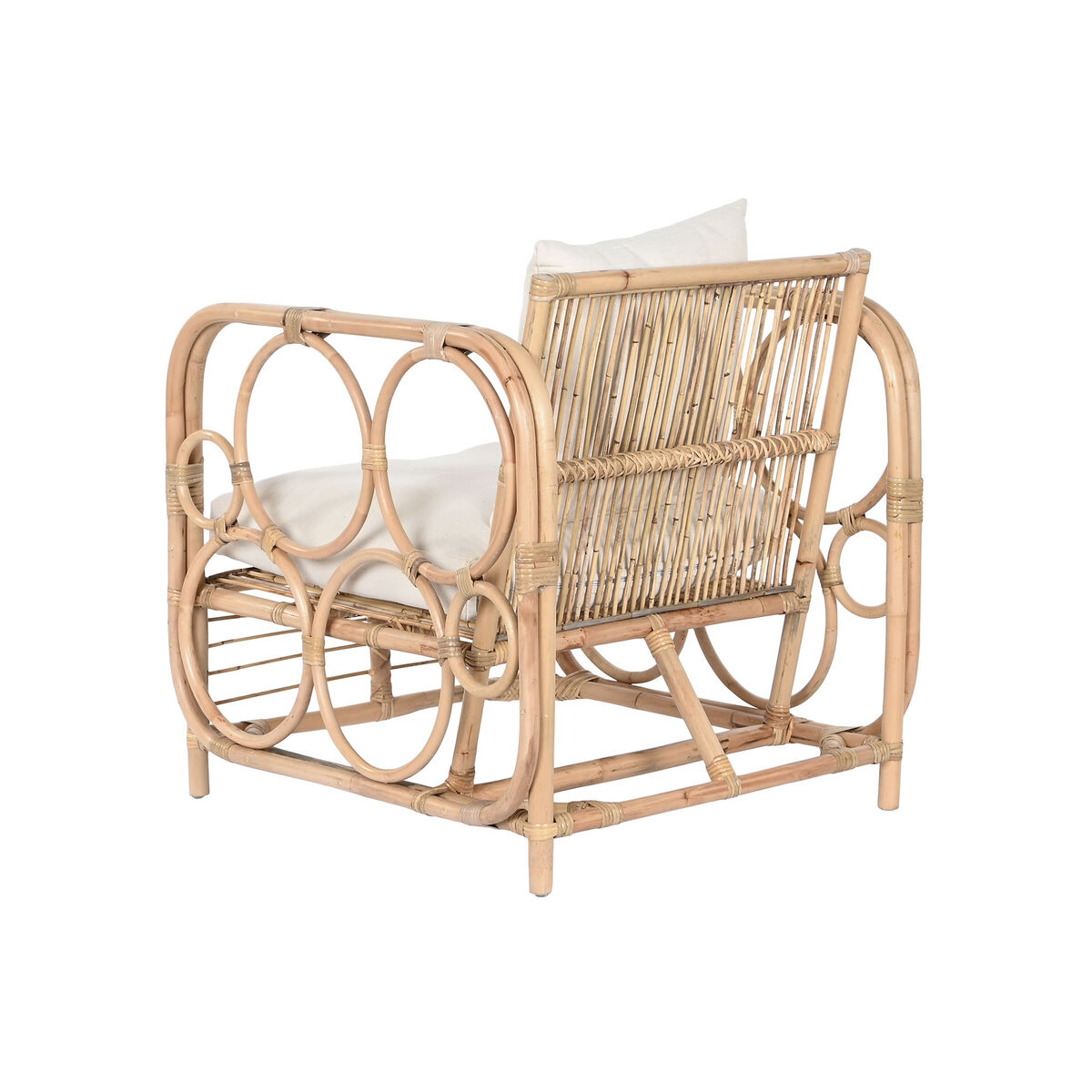 Fåtölj Home ESPRIT Vit Naturell 72 x 77 x 80 cm - 7
