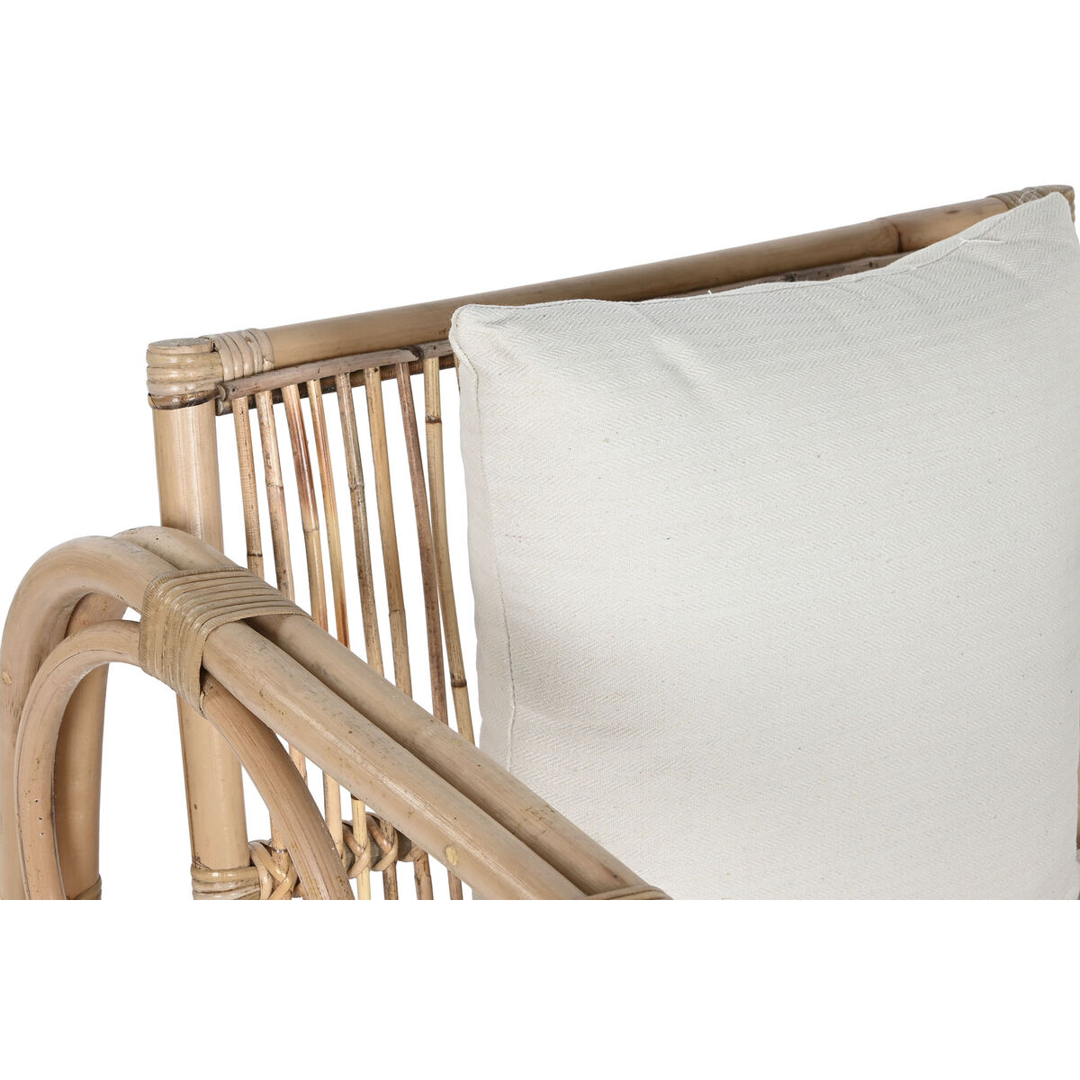Fåtölj Home ESPRIT Vit Naturell 72 x 77 x 80 cm - 2
