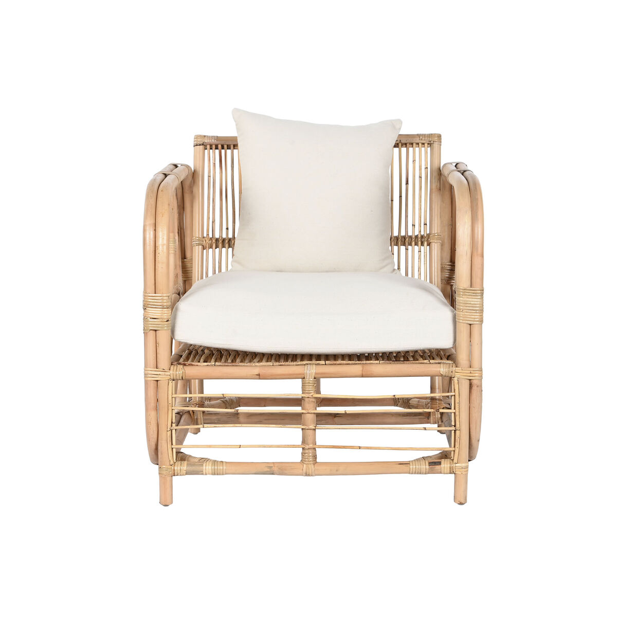 Fåtölj Home ESPRIT Vit Naturell 72 x 77 x 80 cm - 6