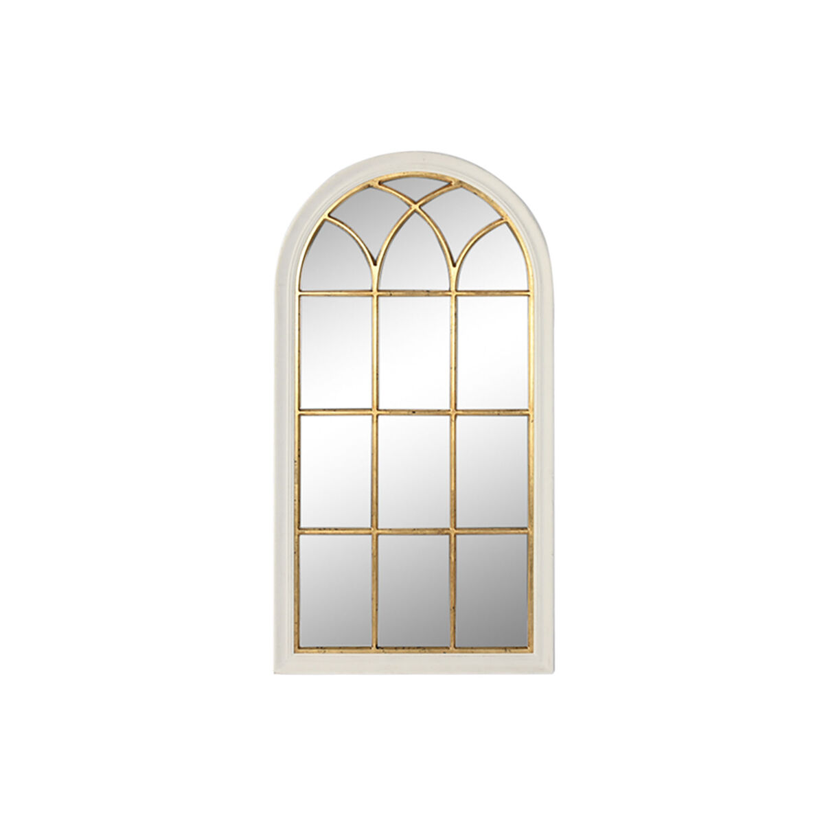 Väggspegel Home ESPRIT Vit Gyllene Fönster 68 x 4 x 128 cm