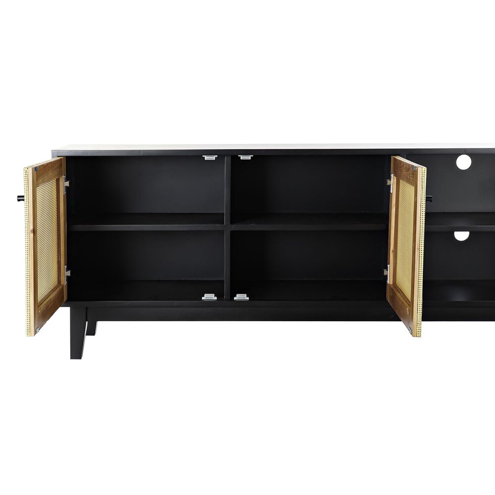 TV-möbler DKD Home Decor Svart Gran Rattan (160 x 65 x 38 cm) - 6