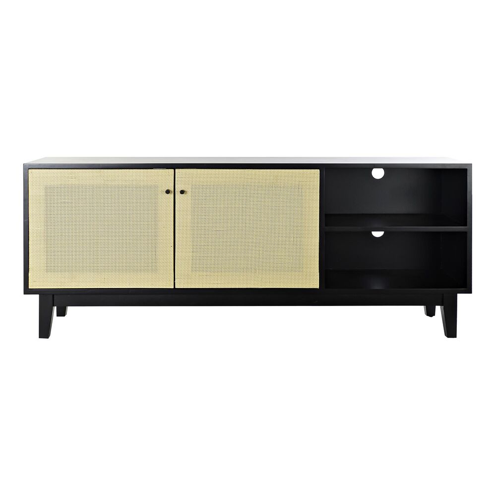 TV-möbler DKD Home Decor Svart Gran Rattan (160 x 65 x 38 cm) - 4