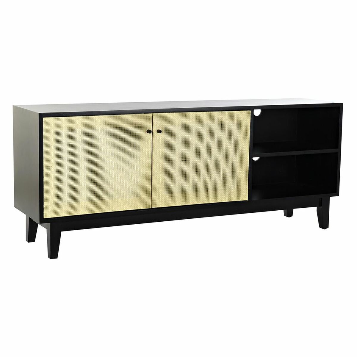 TV-möbler DKD Home Decor Svart Gran Rattan (160 x 65 x 38 cm) - 8