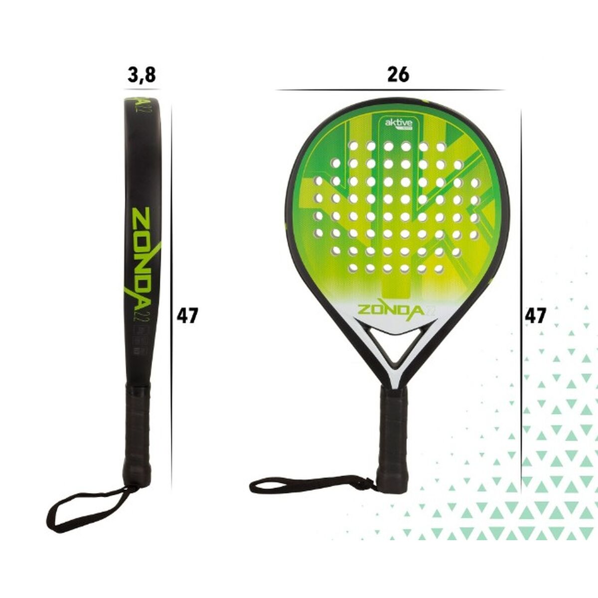 Squashracket Aktive Svart/Grön (4 antal) - 2