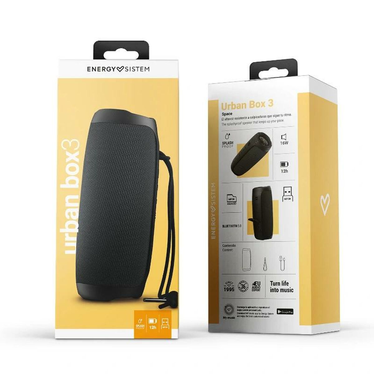 Bärbar Bluetooth Högtalare Energy Sistem 449897 Svart 16 W - 4