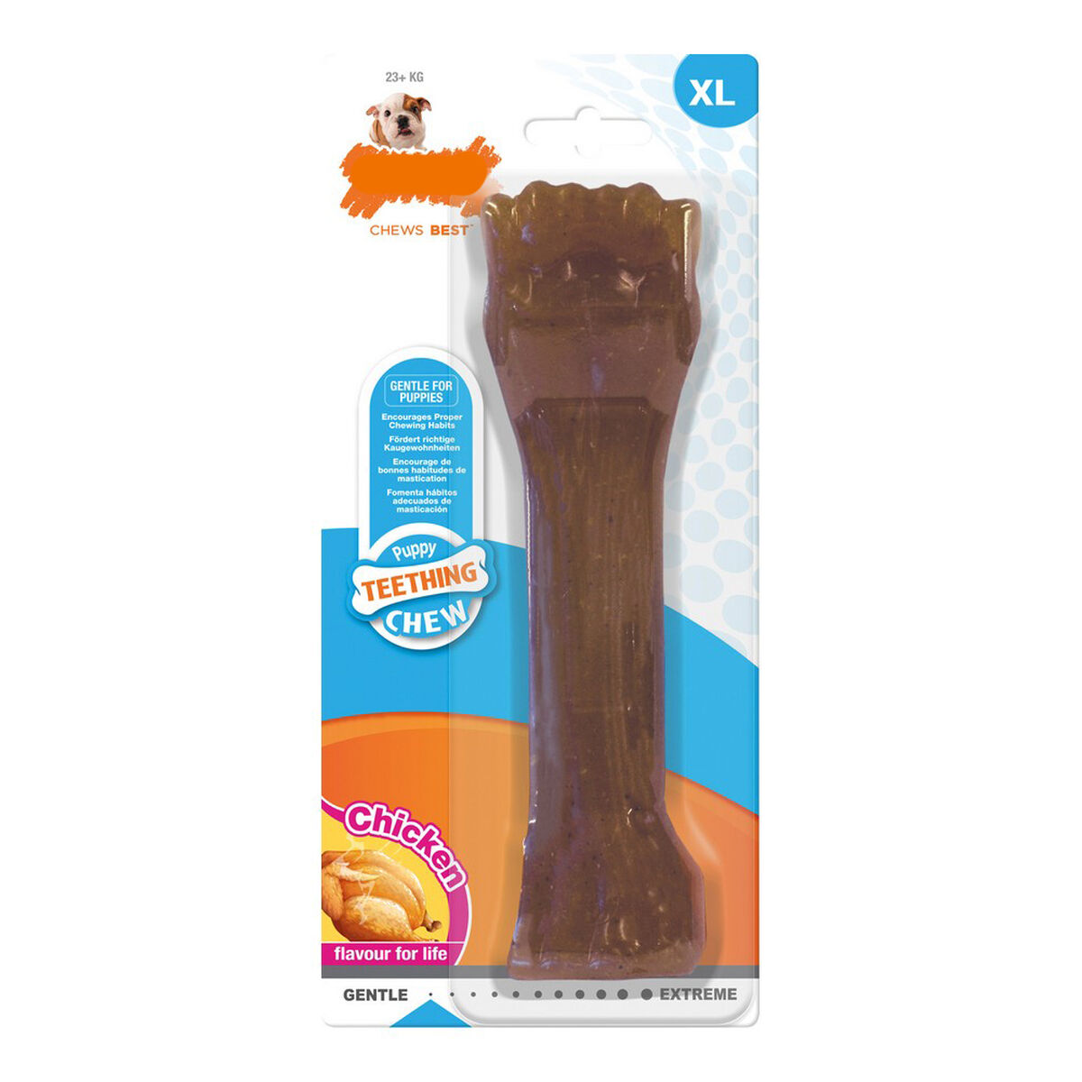 Tuggleksak för hundar Nylabone Valpar Termoplast Kyckling XL - 2