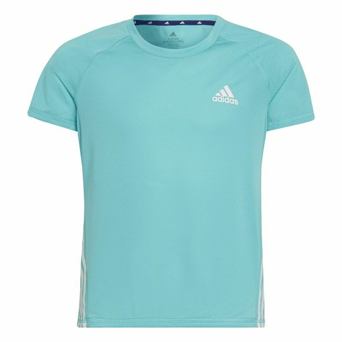 Barn T-shirt med kortärm Adidas Aeroready Three Stripes Aquamarine - 16