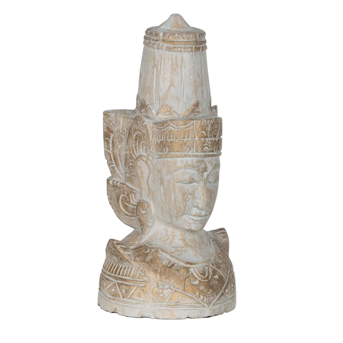 Prydnadsfigur Vit Naturell Hindu 20 x 20 x 40 cm