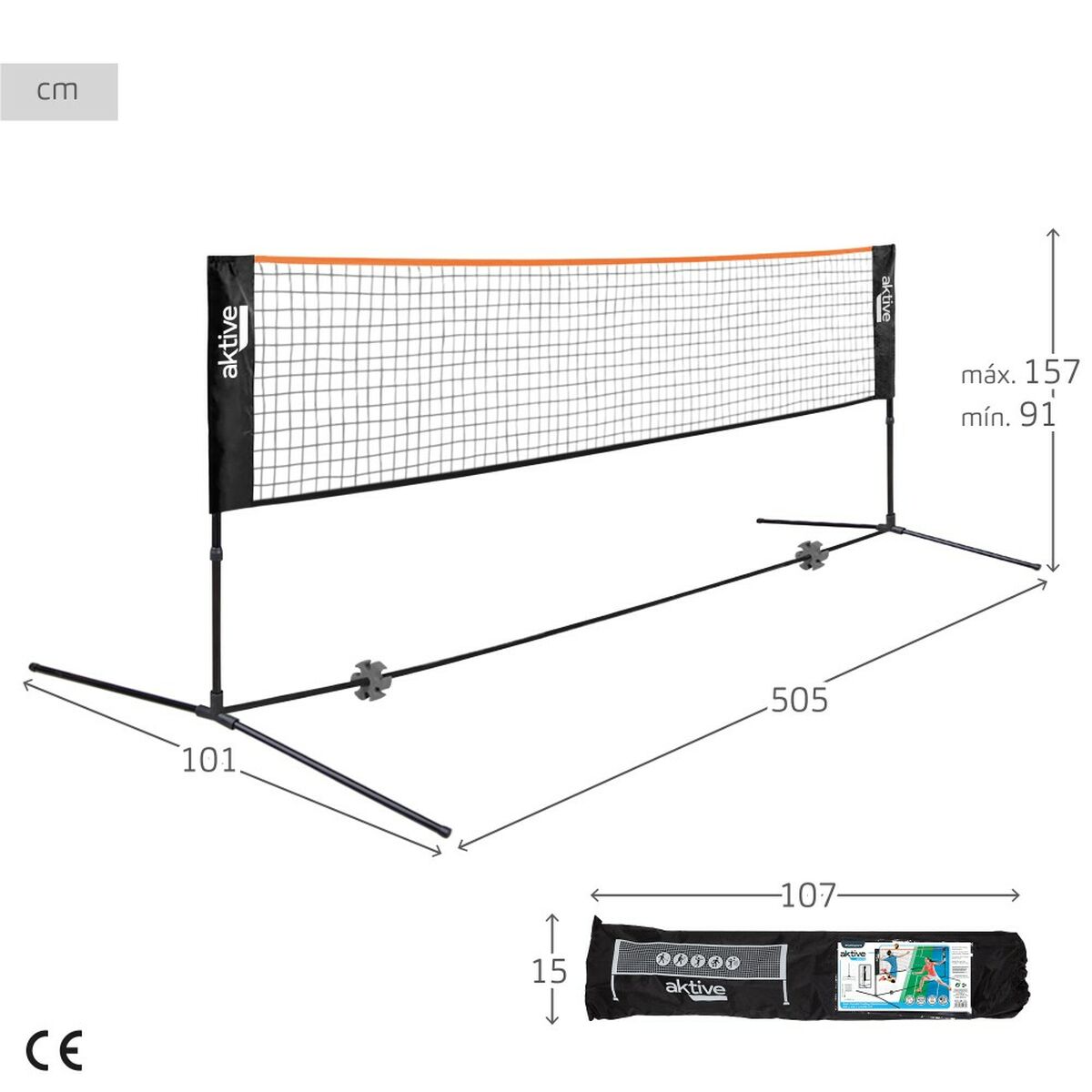 Volleybollnät Aktive 505 x 157 x 101 cm - 2