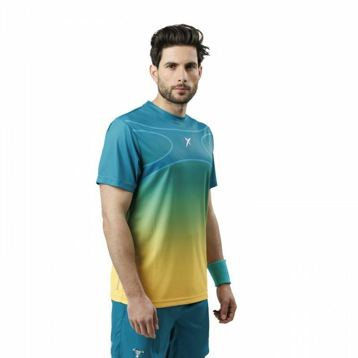 T-shirt med kortärm Herr Drop Shot Alsai Campa Aquamarine - 7