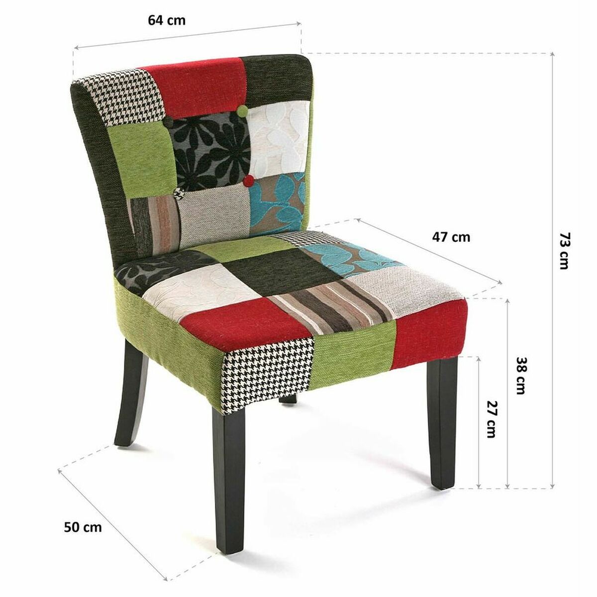 Fåtölj Versa Patchwork  Polyester (64 x 73 x 50 cm) - 5
