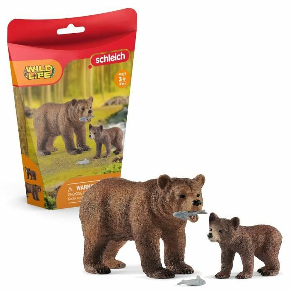 Figurer Schleich 42473 Maman grizzly avec ourson Plast