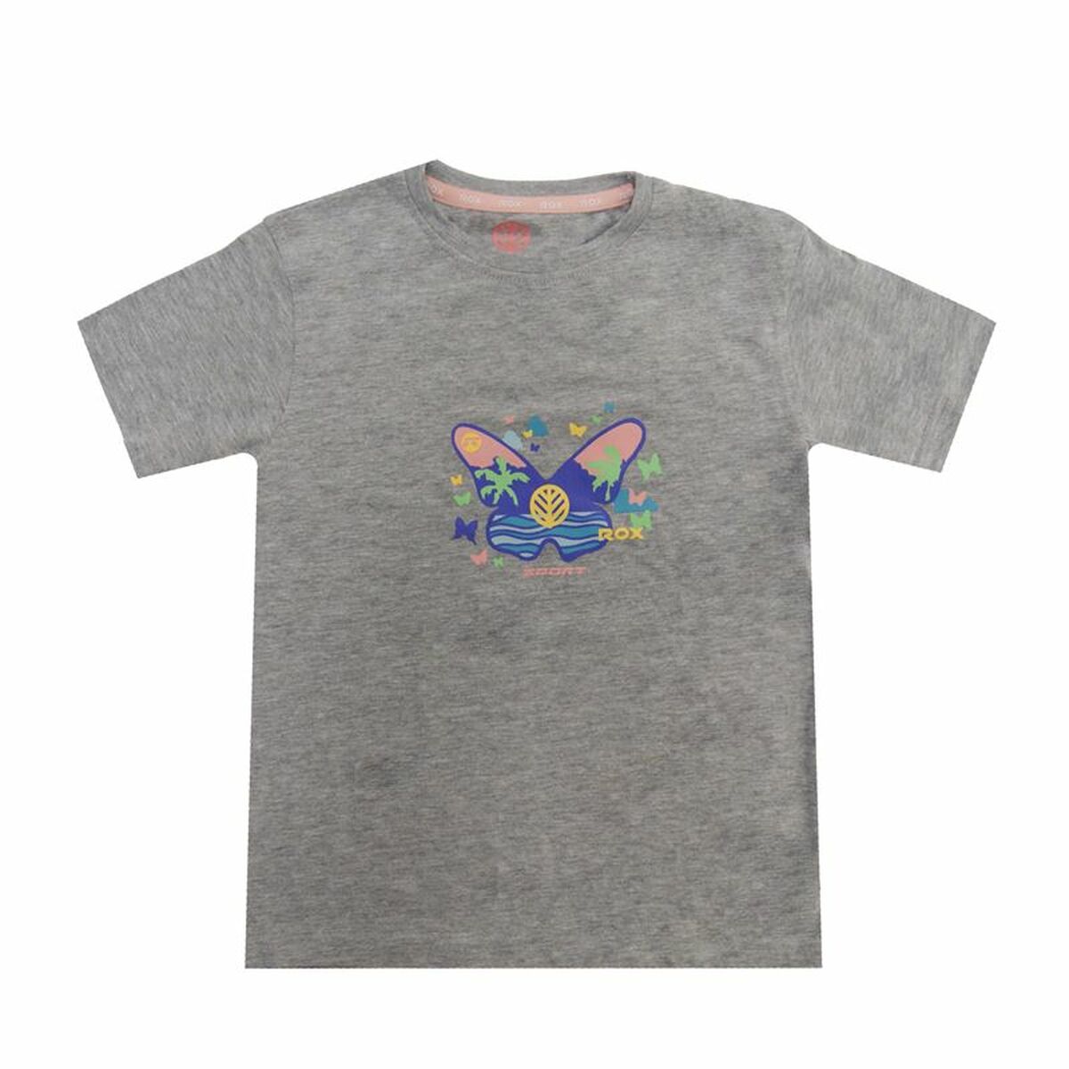 Barn T-shirt med kortärm Rox Butterfly Ljusgrå