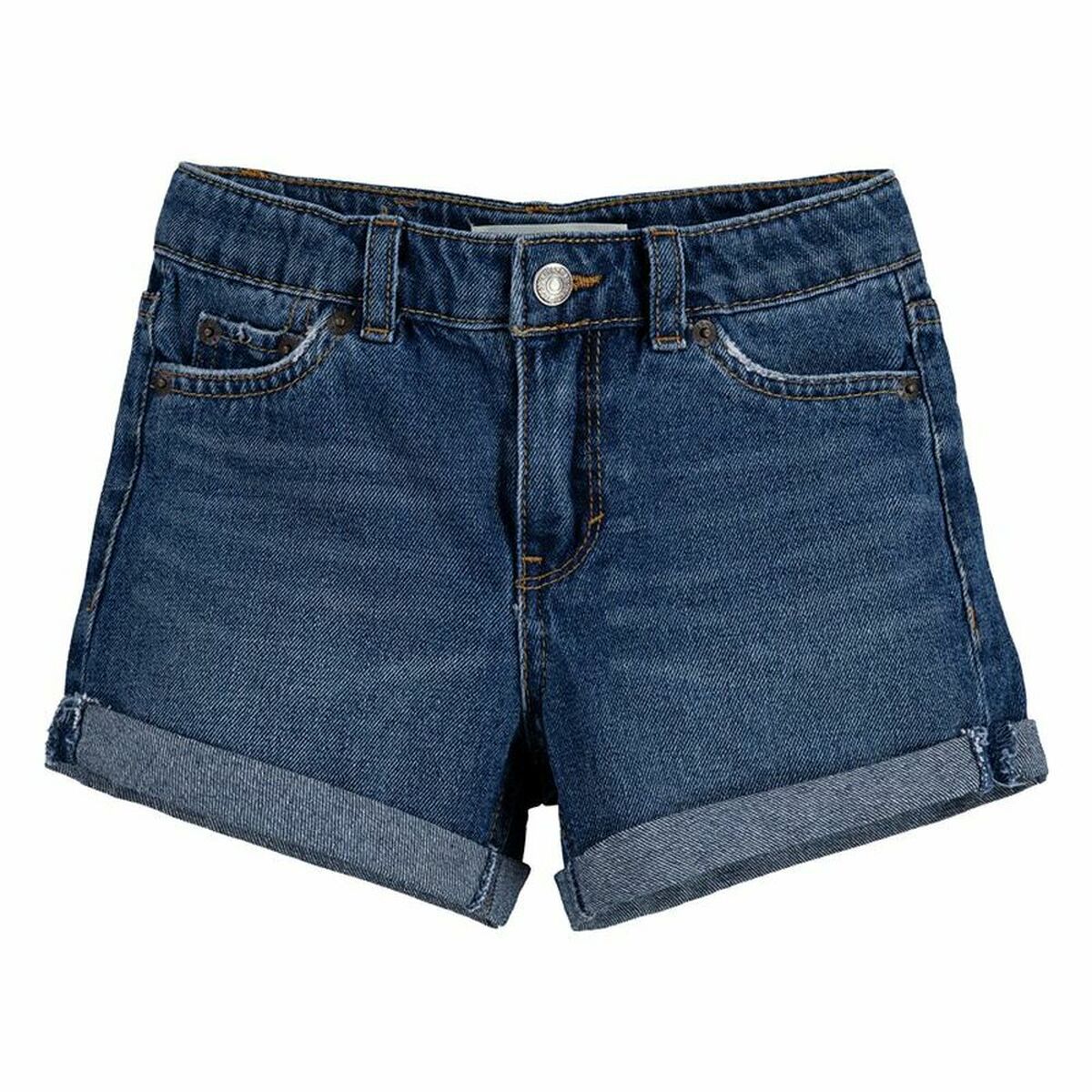 Jeansbyxor Levi's Girlfriend Shorty Blue Flicka Stålblått - 2