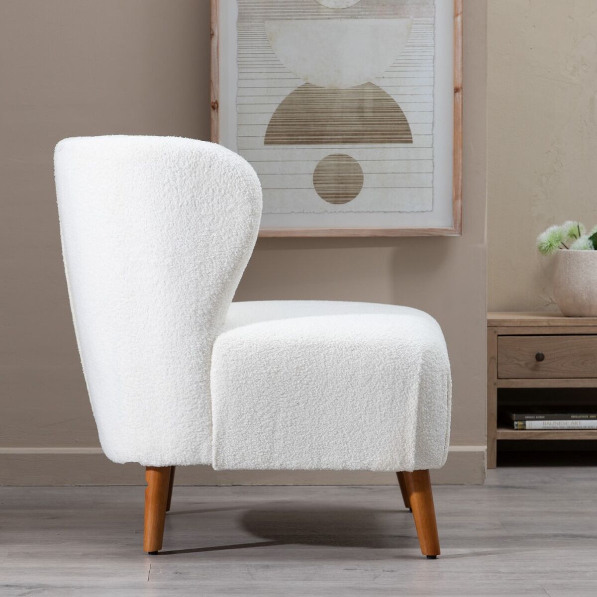 Fåtölj 72 x 78 x 82 cm Gummiträ Vit - 2
