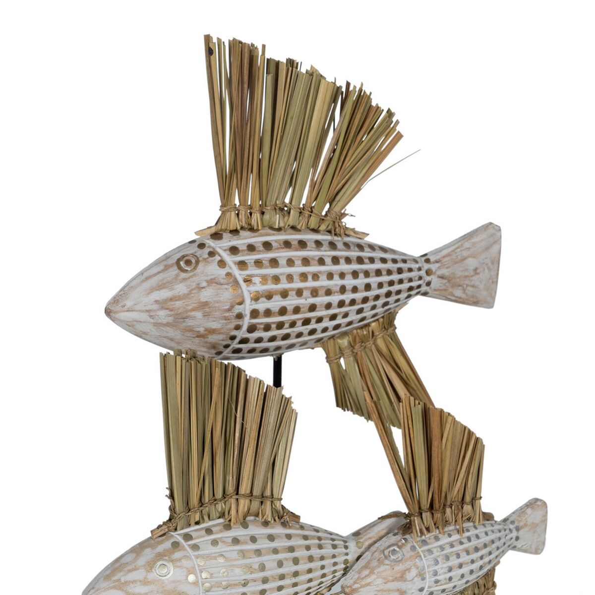 Prydnadsfigur Vit Brun Naturell Fiskar 30 x 10 x 40 cm - 5