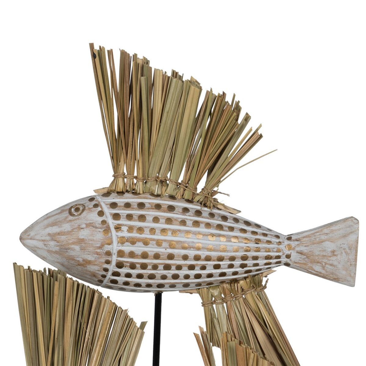 Prydnadsfigur Vit Brun Naturell Fiskar 30 x 10 x 40 cm - 3