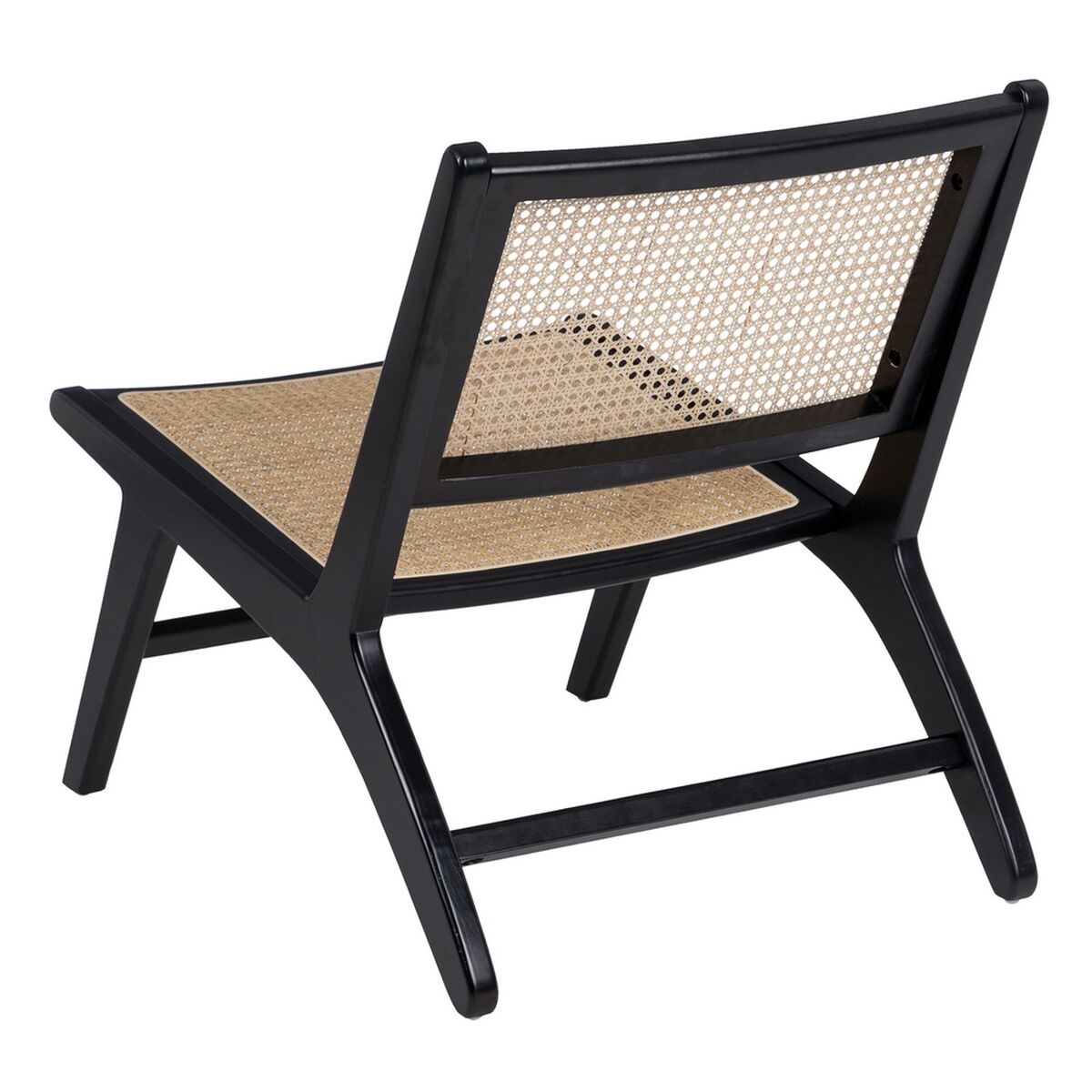 Fåtölj Svart Naturell Trä Rattan Gummiträ 60,5 x 73,5 x 72,5 cm - 4