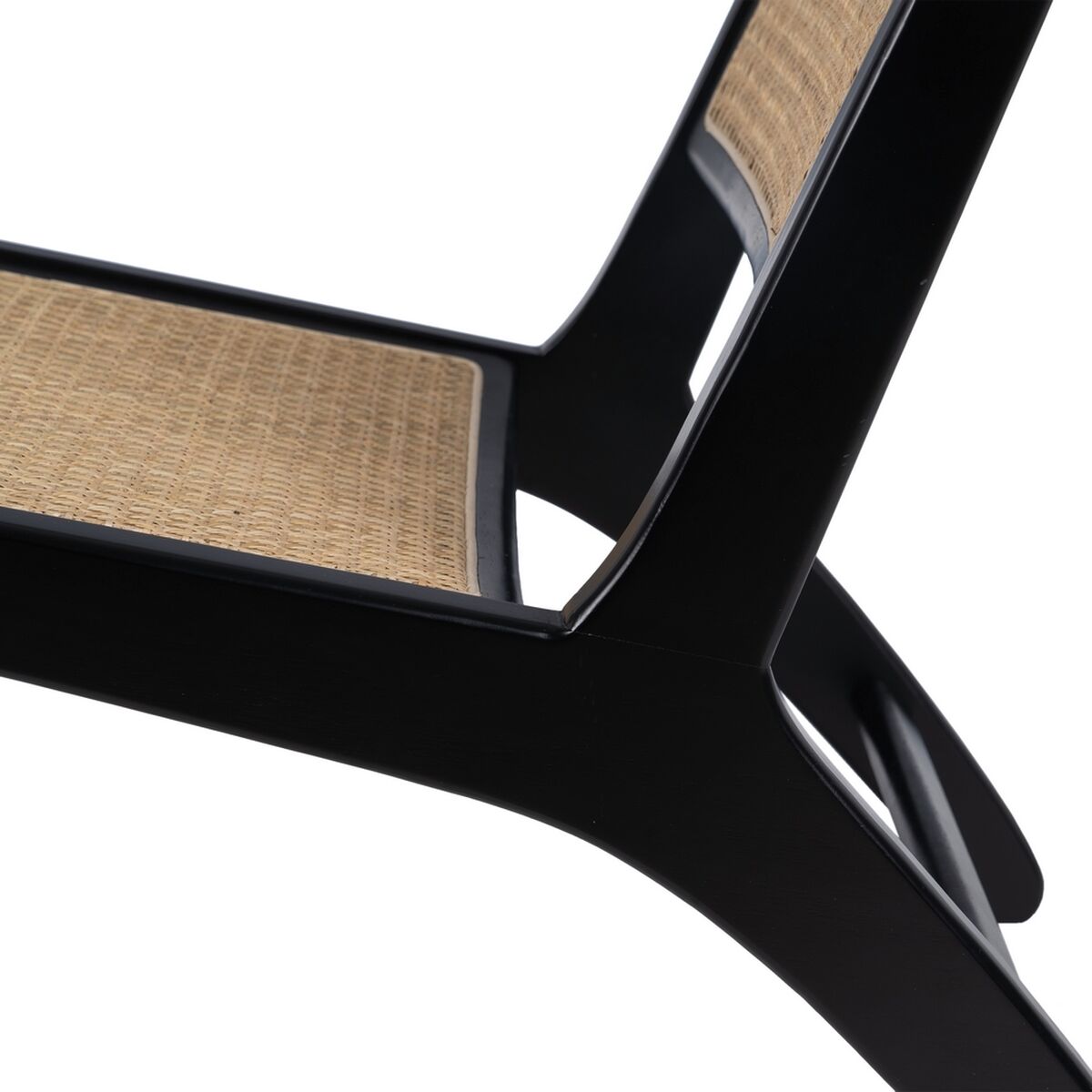 Fåtölj Svart Naturell Trä Rattan Gummiträ 60,5 x 73,5 x 72,5 cm - 8