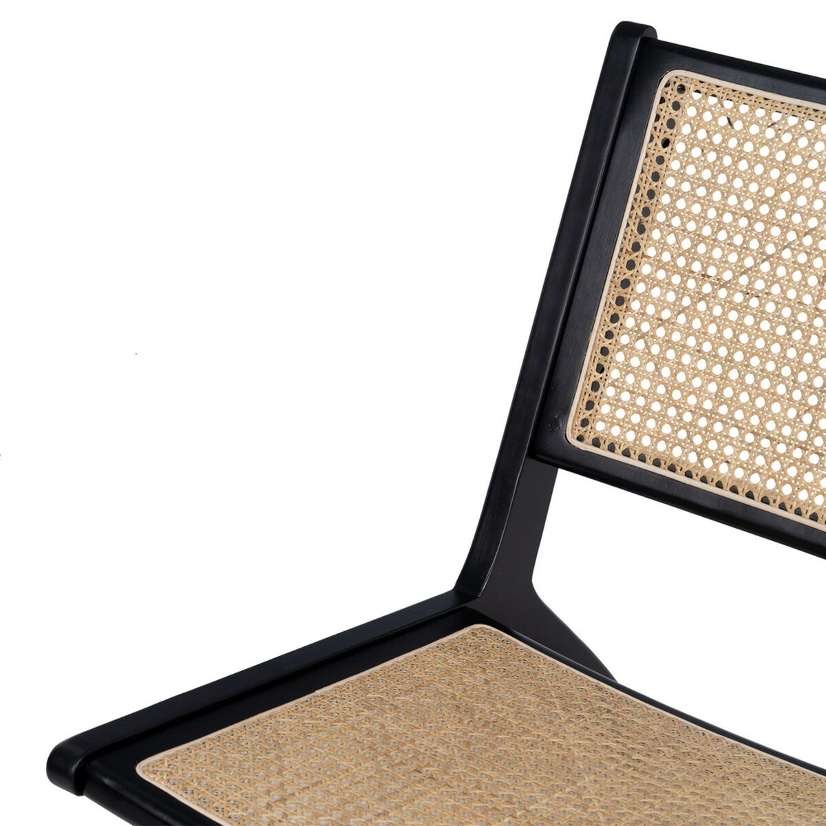 Fåtölj Svart Naturell Trä Rattan Gummiträ 60,5 x 73,5 x 72,5 cm - 6