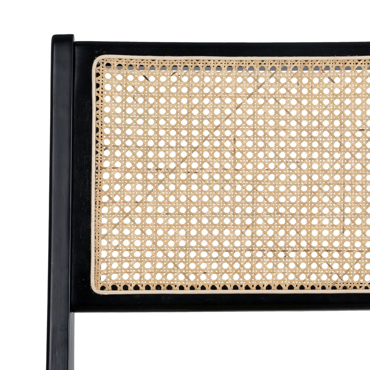 Fåtölj Svart Naturell Trä Rattan Gummiträ 60,5 x 73,5 x 72,5 cm - 5