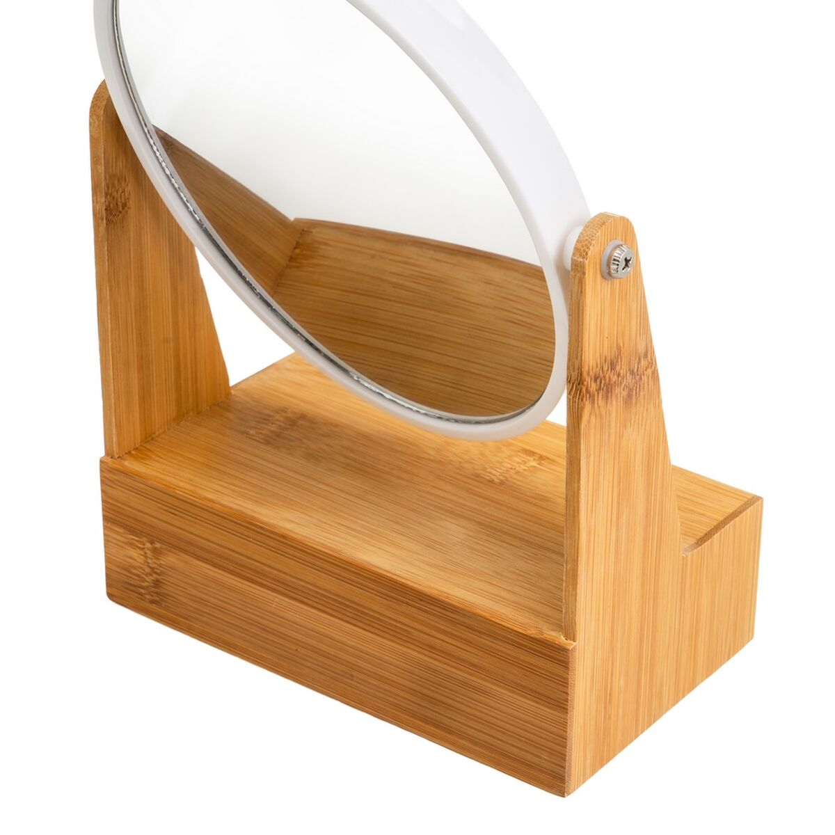 Förstorande Spegel Vit Naturell Bambu Glas polystyren 17 x 10 x 25 cm - 6