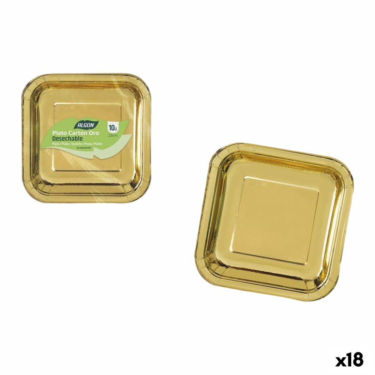 Tallriksset Algon Gyllene 23 cm 10 Delar (18 antal)