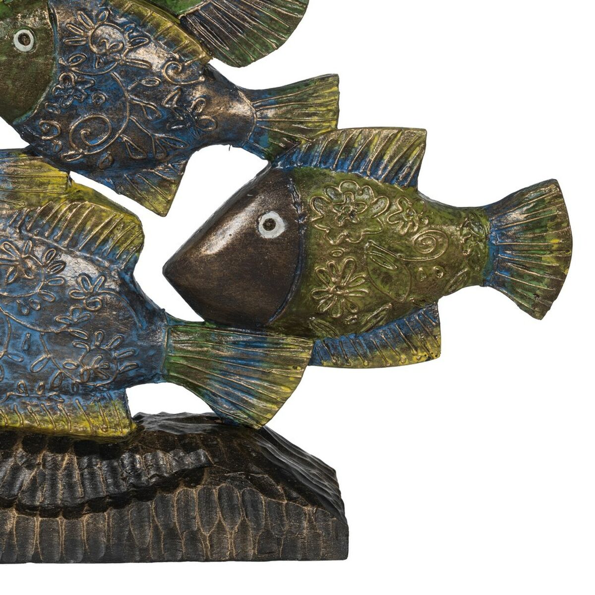 Prydnadsfigur Blå Brun Grön Fiskar 60 x 11,5 x 52 cm - 4