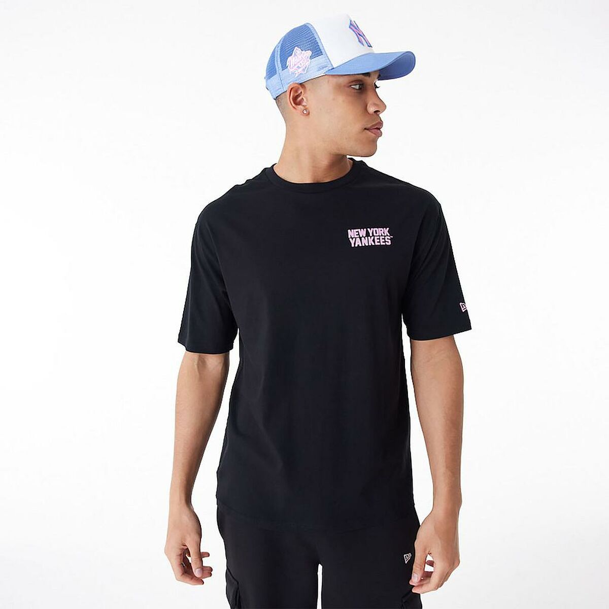 Sporttröja med ärmar New Era  WORDMARK OS TEE NEYYAN 60435524  Svart