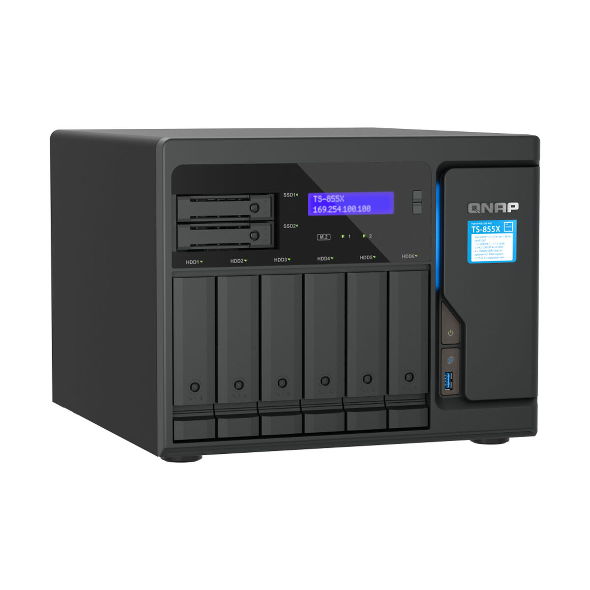 Nätlagringsenhet NAS Qnap TS-855X-8G Svart
