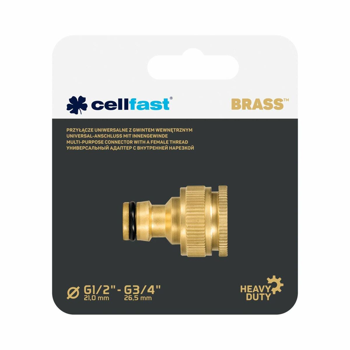 Slanganslutning Cellfast 3/4" 1/2" Mässing Kran - 2