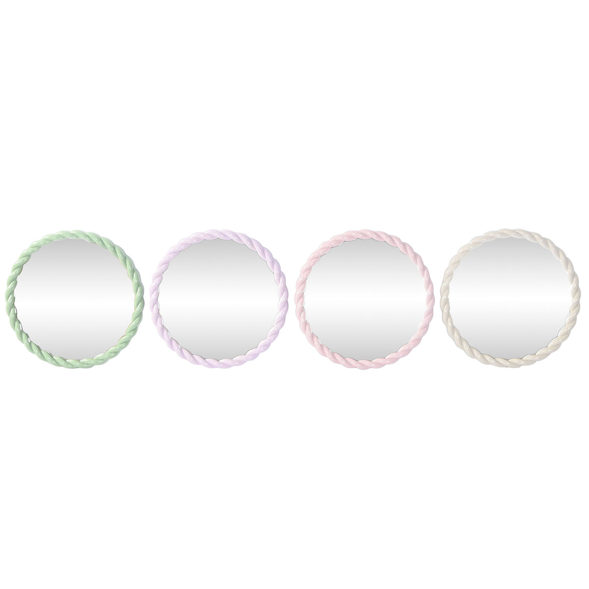 Väggspegel Home ESPRIT Vit Grön Rosa Lila 44 x 3 x 44 cm (4 antal)