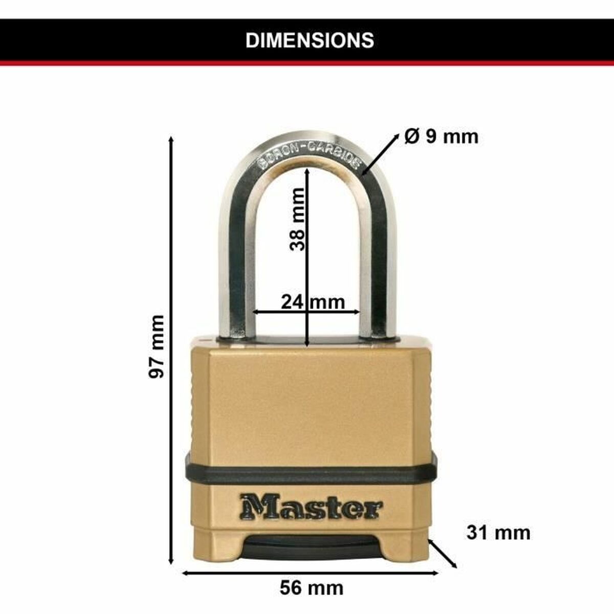 Hänglås med kod Master Lock Zink - 2
