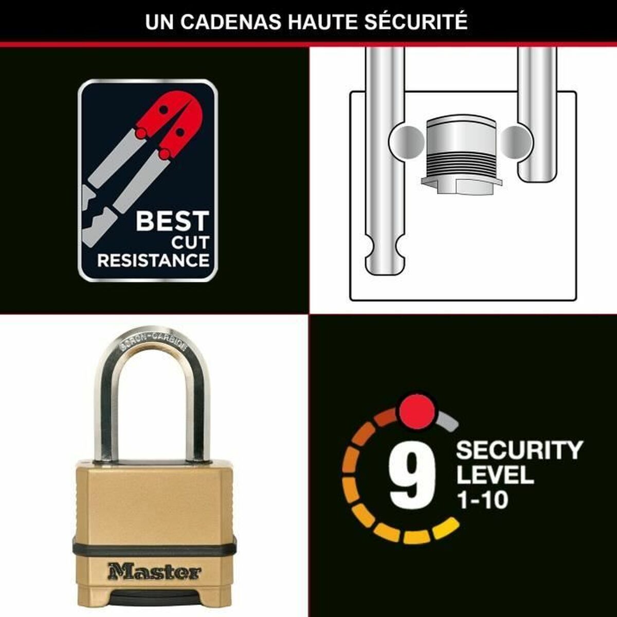 Hänglås med kod Master Lock Zink - 4